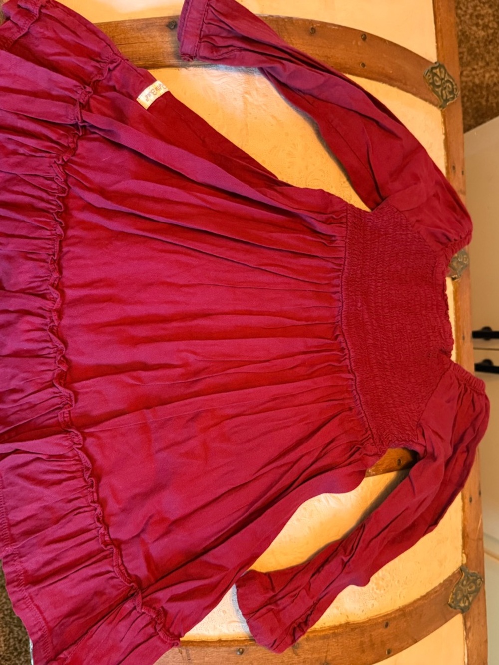 Rufflebutt Red Smocked Bodice Dress